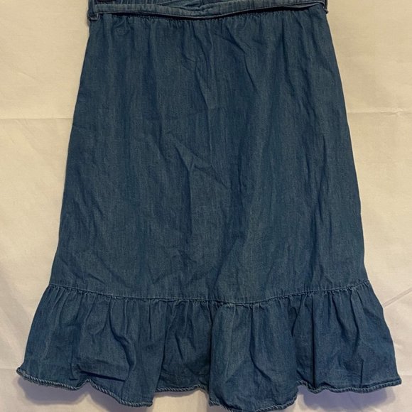 BEAUTIFUL !  Zara Girls~Casual Collection Blue Denim Skirt with Belt ~ Size 9 - Picture 3 of 6